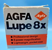 AGFA 8x Magnifying Lens Magnifier Lupe Germany Transparent Base Coins Prints Art