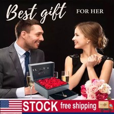 NEW Jewelry Box Preserved Real Rose Necklace Romantic Lady Gift with I Love You