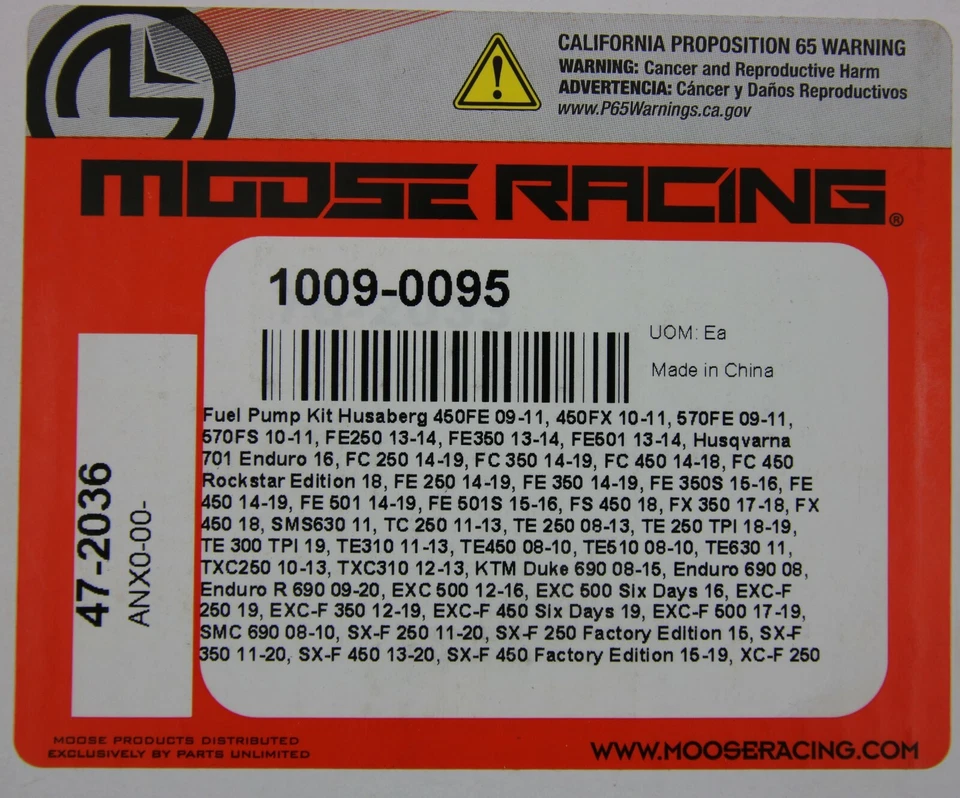 Moose Racing EFI Fuel Pump Rebuild Kit for KTM Husqvarna Husaberg 1009-0095 - Image 3 of 4