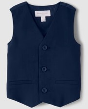 Gymboree Boys 12 Navy Blue Twill Vest All Dressed Up NWT Holiday Classic Formal