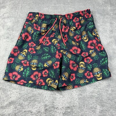 Broken Threads Men's Swim Trunks Size XL Pineapple Skull Floral Sunglasses