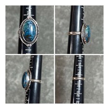 AZURITE NATURAL GEMSTONE 925 SOLID STERLING SILVER JEWELRY RING SZ 10.5