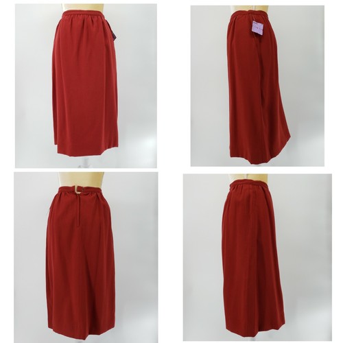 Albert Nipon Skirt Suit Women's Size 2 Jacket 4 Skirt Wool w/ Scarf Red NEW VTG - Picture 5 of 8