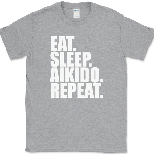 Eat Sleep Aikido Repeat T-Shirt Funny Martial Arts Hobby Sports Fitness Tee - Picture 2 of 10