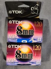 2 Pack TDK 120MP 8mm 120 Minute Premium Camcorder Video Tape Factory Sealed New
