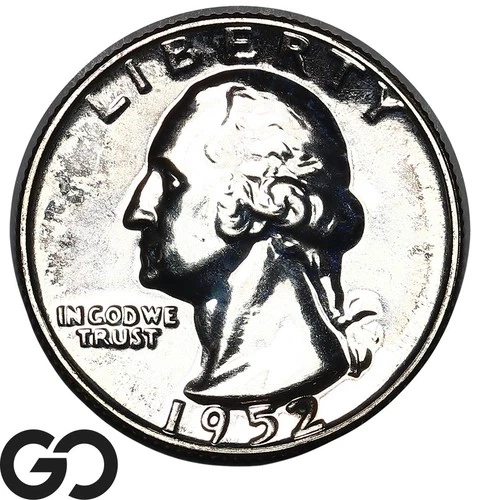 1952 Washington Quarter PROOF, Solid Gem PR++
