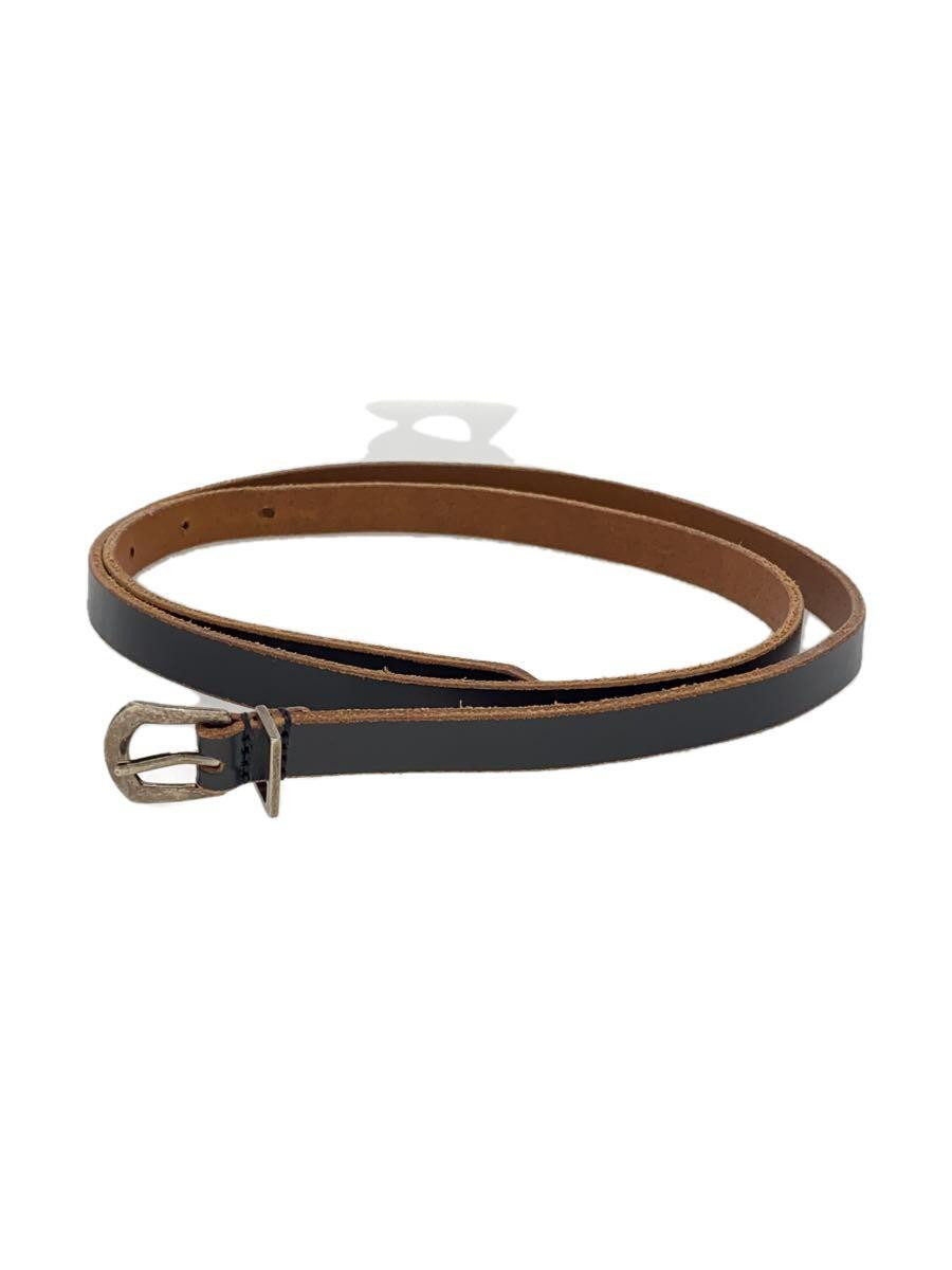 Saint Laurent Navy Leather Narrow Belt for Men