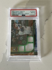 2022 Topps Tribute - Tribute Triple Relics Yordan Alvarez Green /99 PSA 8