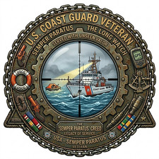 United States Coast Guard Veteran USCG Semper Paratus Best Military USN 4" Decal