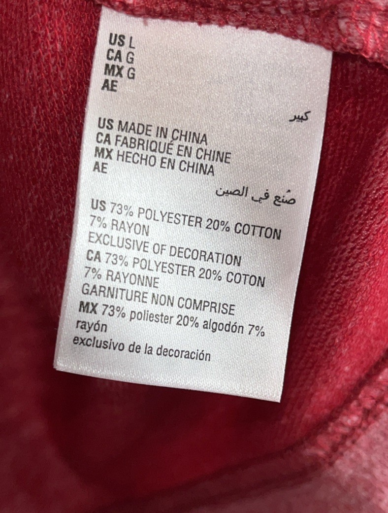 Style & Co Joy Top Red Large Long Sleeve Crew Neck Plaid Applique Christmas