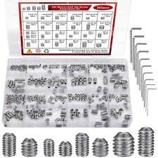 360pc Set Screw Assortment Kit Metric SAE Hex Cup Point 304 Stainless Steel