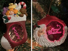 Vtg 1994 Lot Of 2 Opteon D?Lites Magic Of Neon Lighting In A Christmas Ornaments