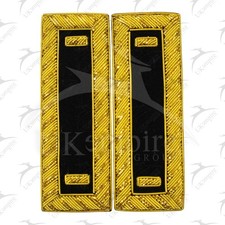 Civil War US Officer Shoulder Boards 1st Lieutenant One Gold Bar Staff Black