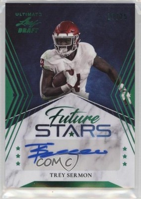 2021 Leaf Ultimate Draft Emerald Spectrum 17/25 Trey Sermon Rookie Auto RC 0nr3
