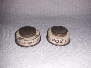 Lot of (2) FOX DELUXE "Great Chicago Beer" CONE TOP CAN CAPS