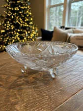 Vintage Crystal Candy Dish | 8in x 3in