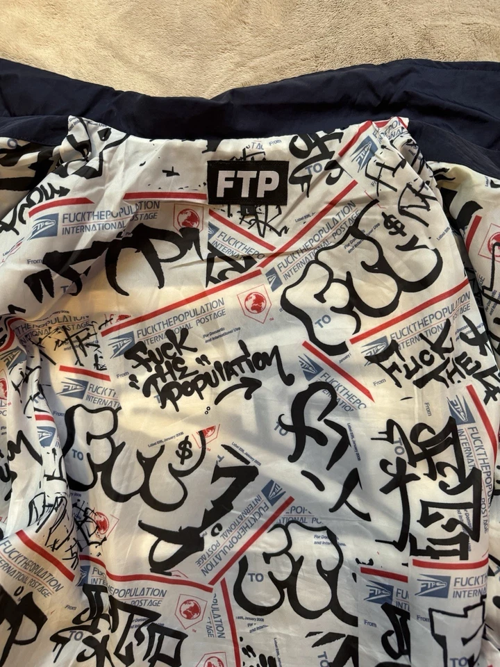 Chaqueta Postal Internacional FTP Azul Marino Talla Grande Foto 3 de 3