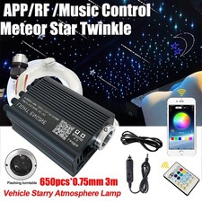650 Auto Lichtfaser Twinkle Meteor RGBW LED Sternenhimmel Glasfaser Optik APP