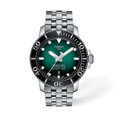 Tissot Seastar 1000 43mm Green Dial Stainless Steel Watch T1204071109101