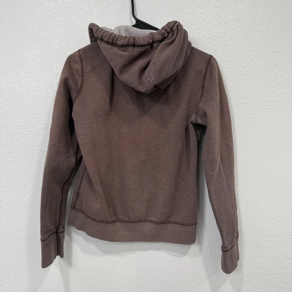 Aeropostale Mujer Marrón Cremallera Completa Sudadera con Capucha Logo Atlético Talla L Foto 3 de 4