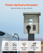 Temporary Power Outlet Panel, 20 30 Amp, for RV Camper Car Travel Motorhome