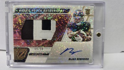2023 Zenith BIJAN ROBINSON #203 RC Rookie Patch Auto FOTL White Sparkle RPA #/50