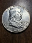 1960 UNC. Franklin Half Dollar Full Bell Lines Actual Coin. Higher grade Coin