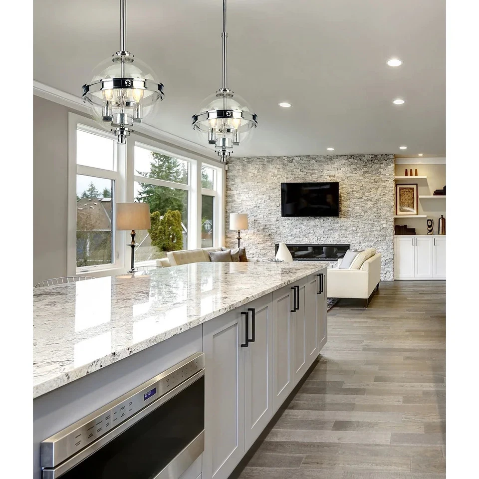 Colgante Eglo Cecilia cromado con cristal transparente Foto 3 de 4