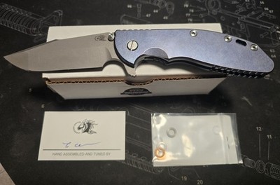 Rick Hinderer Knives XM-24 Full Titanium Stonewash Blue, Harpoon Spanton S45VN