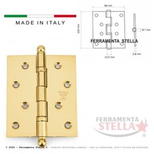CERNIERA CON CUSCINETTI A SFERA OTTONATA X PORTA A LIBRO 4 x 3, 5"  10,2 x  8,9