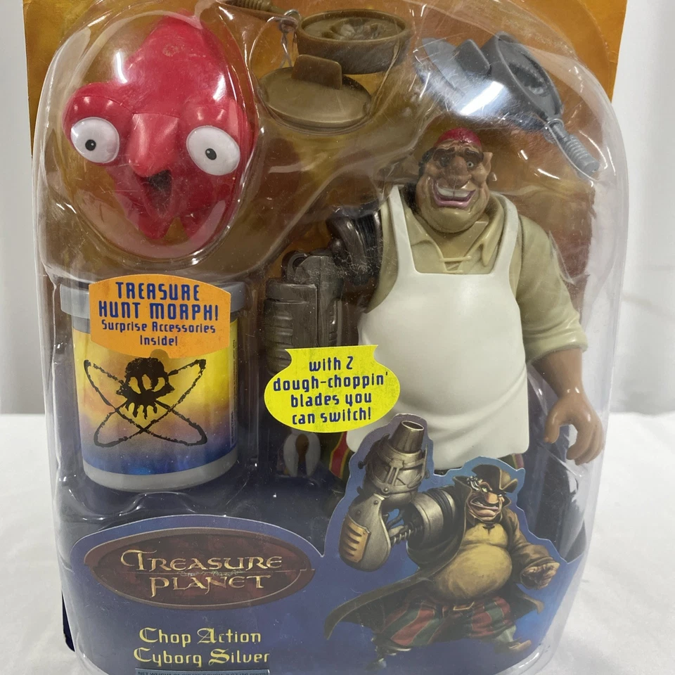 Новая винтажная серебряная фигурка киборга 2002 Disney Hasbro Treasure Planet Chop - Изображение 2 из 3