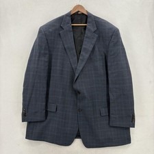 Oak Hill Blazer Mens 54L Gray Plaid Wool Sport Coat Jacket Big Tall Classic Work