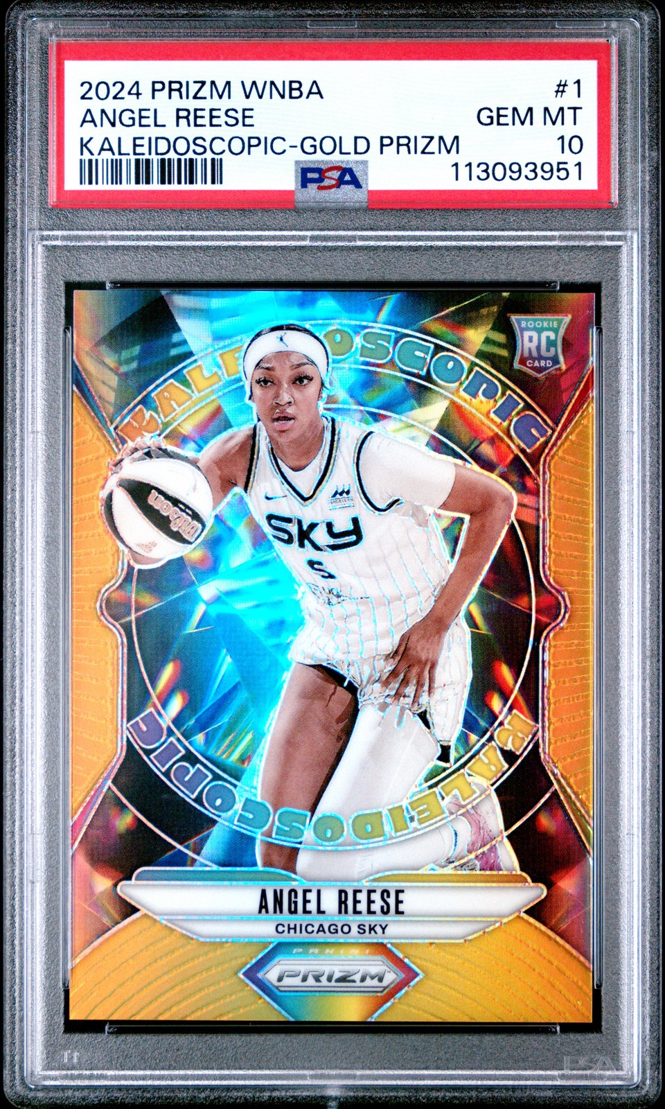 2024 PANINI PRIZM WNBA KALEIDOSCOPIC GOLD PRIZM #1 ANGEL REESE 10/10 PSA 10