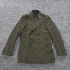 Banana Republic Coat Mens S Olive Peacoat Nova Fides Italian Wool Cashmere Blend