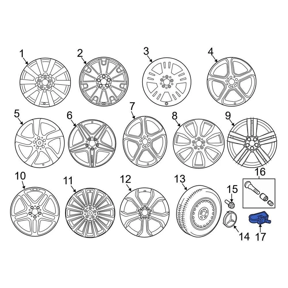 For Mercedes-Benz Sprinter 2500 10-18 Tire Pressure Monitoring System (TPMS) Foto 3 de 4
