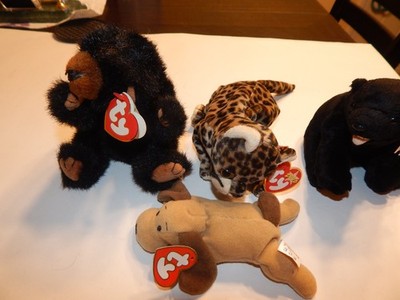 LOT beanie babies 4PCS SNEAKY,Cinders,Ivan and BONES with TAGS | eBay