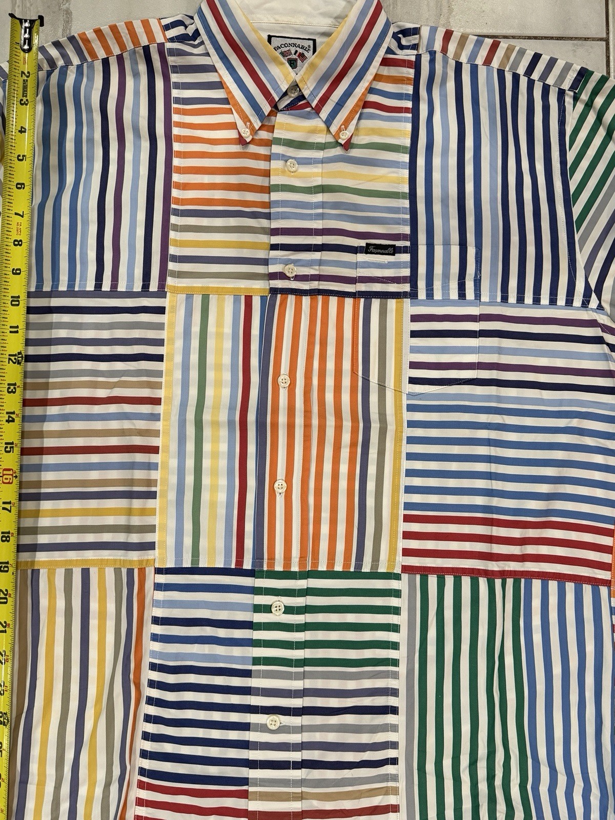 Faconnable Patchwork Multicolor A. Goldberg Sz L … - image 8