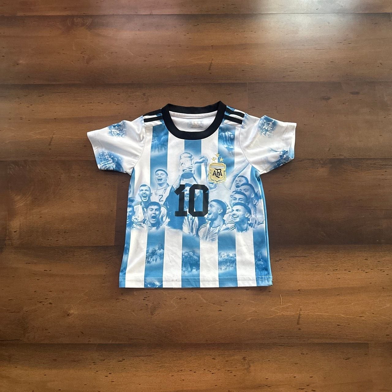 Argentina AFA Lionel Messi #10 2022 World Cup Campeon Soccer Jersey Kids Size 18
