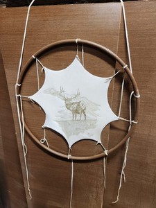 Native American Dream Catcher Buckskin Burning J. BLASCHKE '80