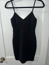 Lulu's Flaunt It  Black Sleeveless Bodycon Mini Dress Sz XS