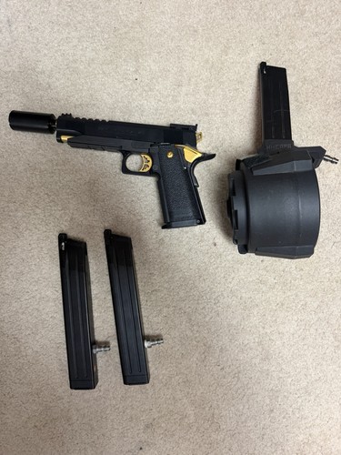 Tokyo Marui Gold Match HPA Airsoft Pistol w/ Magazines & Tracer