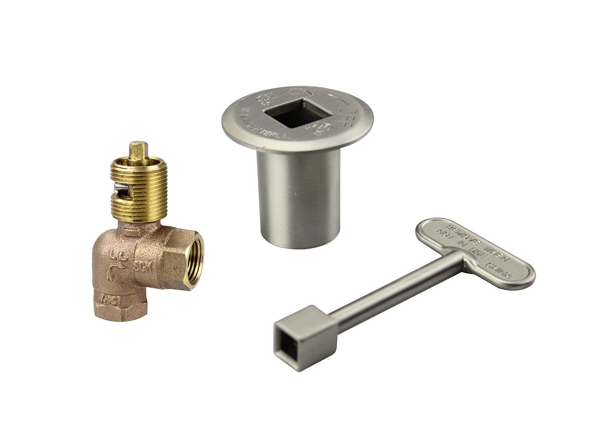 PRO-FLEX Vented or vent-free Gas Log Keyed gas valve kit #PF-952-NIC