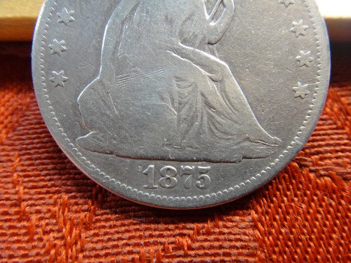 1875-CC USA 90% Silber Seated Liberty Half Dollar 50c (gereinigt) - Bild 2 von 7