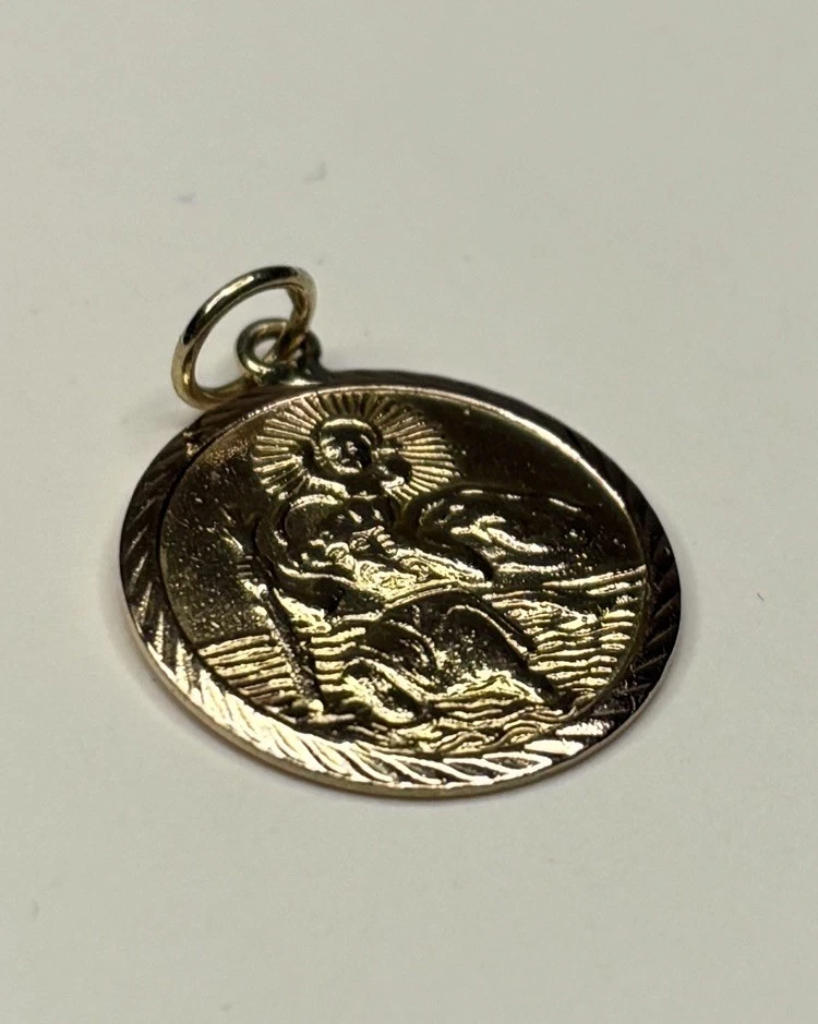 GEORG JENSEN 9ct Gold St Christopher Pendant 1970 - Image 3 of 4