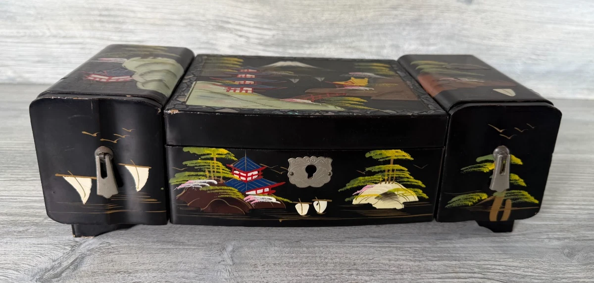 Black Vintage Original 1900-1940 Antique Japanese Boxes for sale