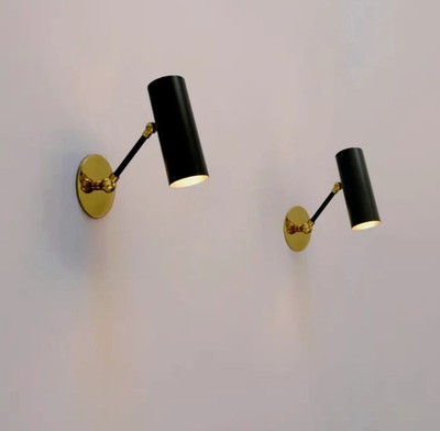 Italian Mid-Century Modern Wall Sconce Light Brass Wall Fixture Lamp