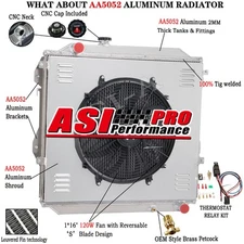 Fit 1996-2002 TOYOTA Hilux Surf KZN185 3.0L Aluminum 3-Row Radiator Shroud Fan