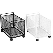 Rolling Cart with Wheels File Folder Storage Box Mobile Storage Trolley on