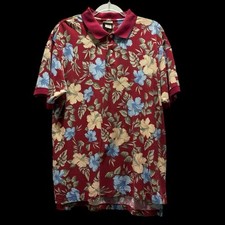 Vintage L.L.Bean Hawaiian Floral Heavyweight Polo Men  s Large