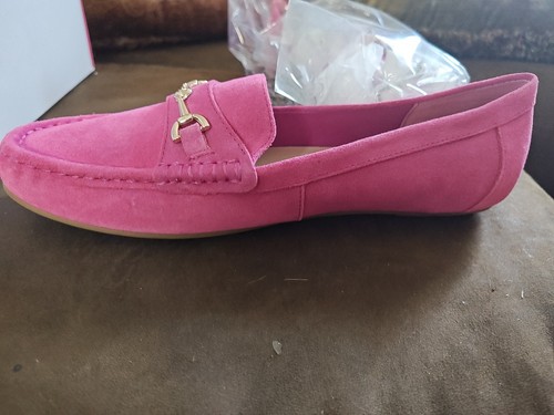 Isaac Mizrahi Annie Pink Horse Bit Detail Driving Moccasin Sz 10M - Picture 4 of 10